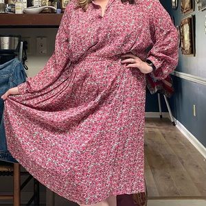 Vintage 1980s Leslie Fay Rosette Dress